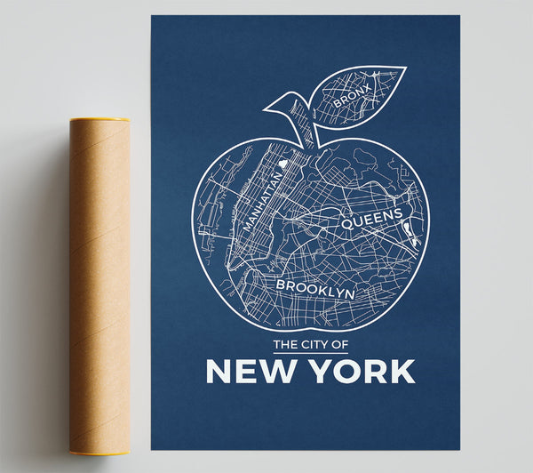 Retro Map Of The City 8 Poster