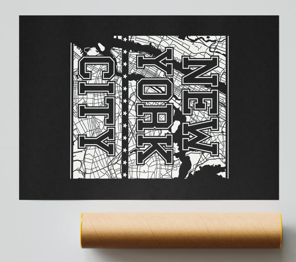 Retro Map Of The City 7 Print