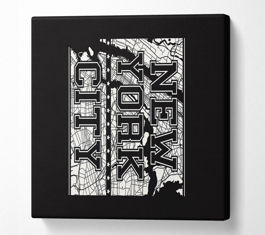  A Canvas Print of Retro map Of The City 7 Canvas Art
