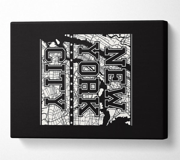  A Canvas Print of Retro map Of The City 7 Canvas Art