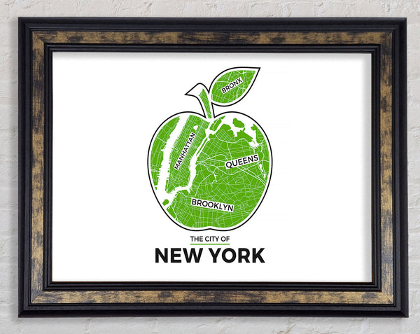 Retro map Of The City 11 Framed Print