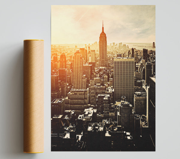 Empire State Building Sun Glow Giclee Print