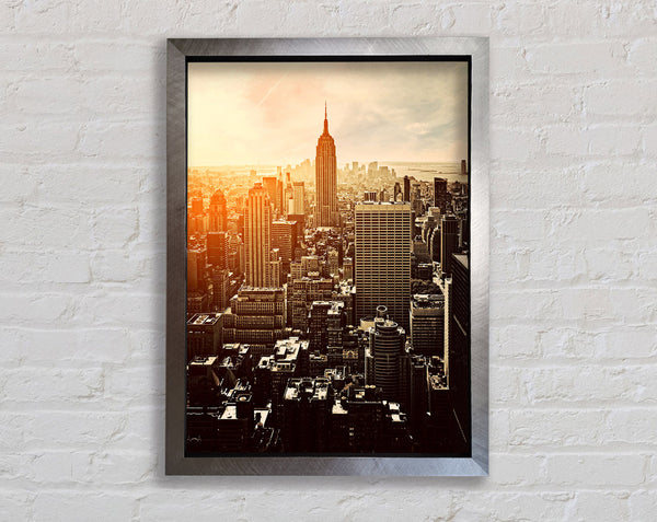 Empire State Building Sun Glow Framed Print