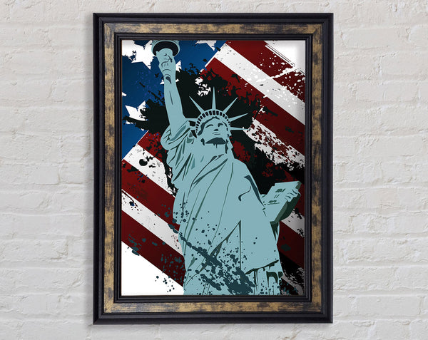 Retro Statue of Liberty Framed Print