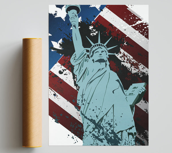 Retro Statue Of Liberty Print