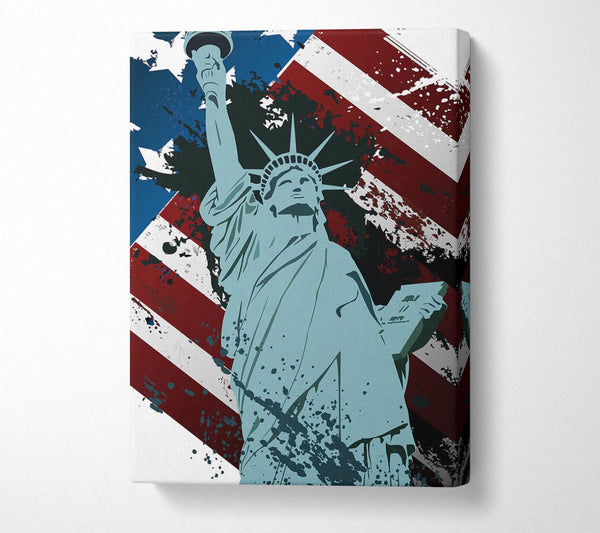  A Canvas Print of Retro Statue of Liberty Canvas Wall Art