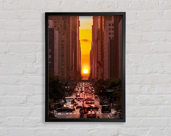 Sonnenuntergang über den Straßen von NYC