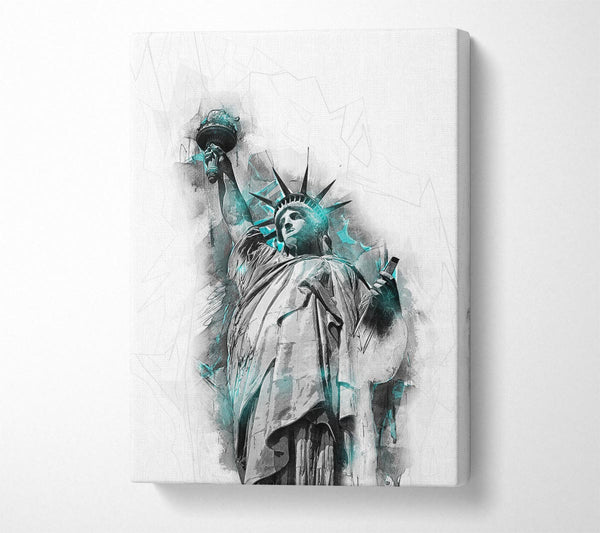  A Canvas Print of Statue of Liberty Blues Canvas Wall Art