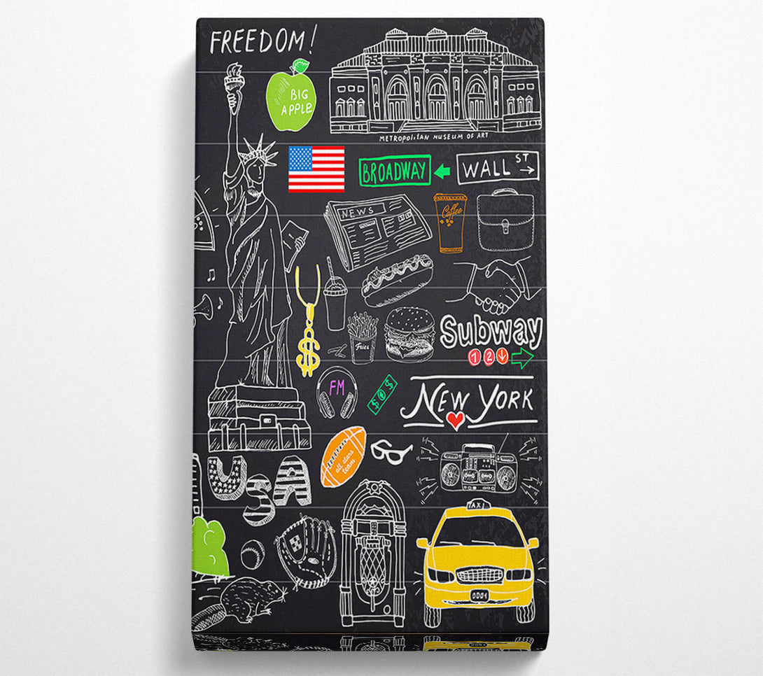 A Canvas Print of Greatest Things Of NYC Canvas Print