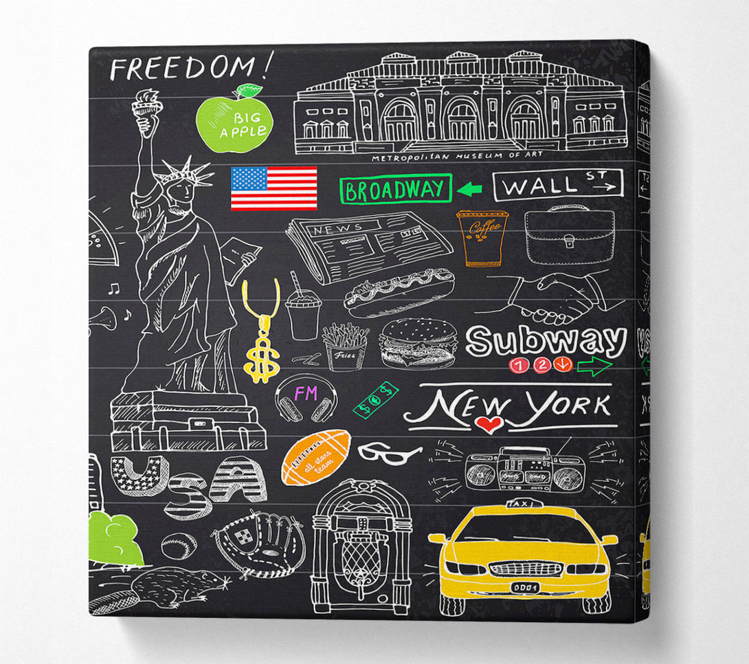  A Canvas Print of Greatest Things Of NYC Canvas Print