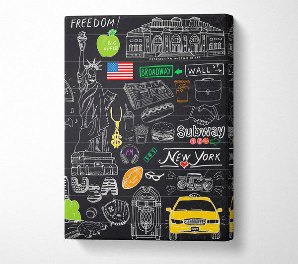  A Canvas Print of Greatest Things Of NYC Canvas Print