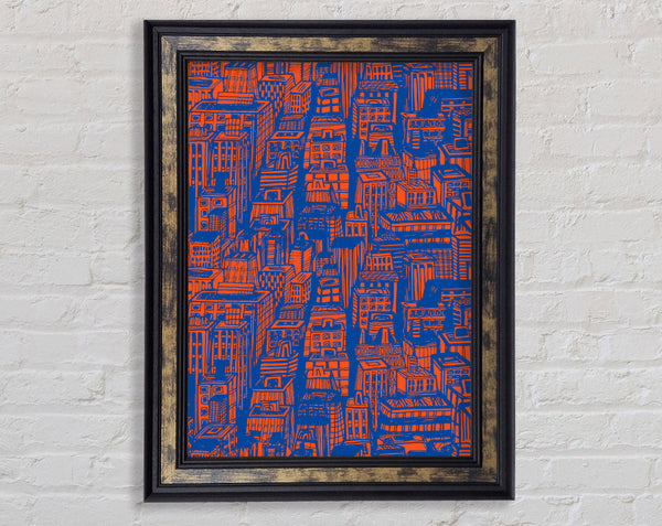 Retro Building Blokes Framed Print