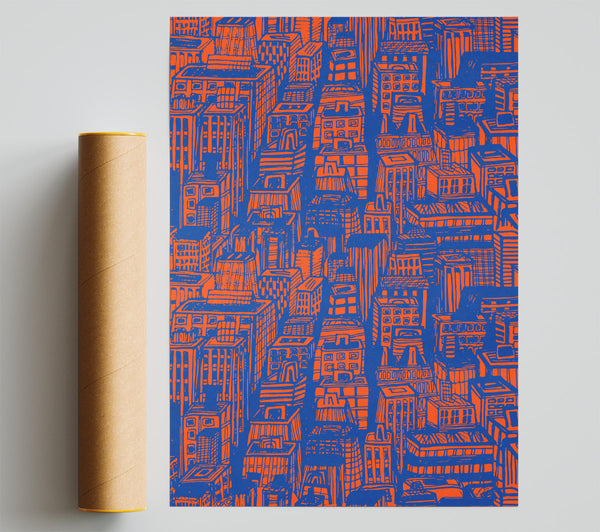 Retro Building Blokes Poster