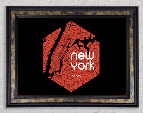 Map Of NYC Framed Print