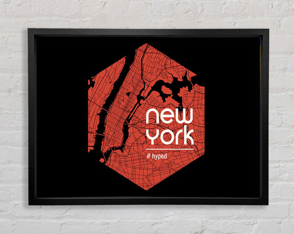 Map Of NYC Framed Print