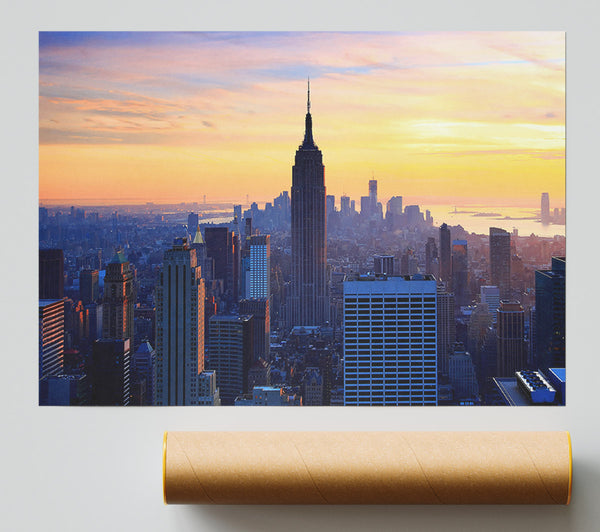 Sunset Over The Empire State Building Print