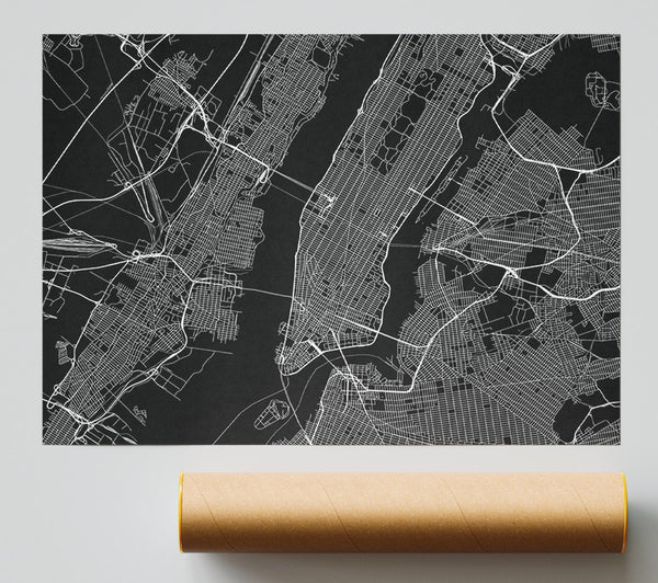 Retro Map Of The City 1 Print