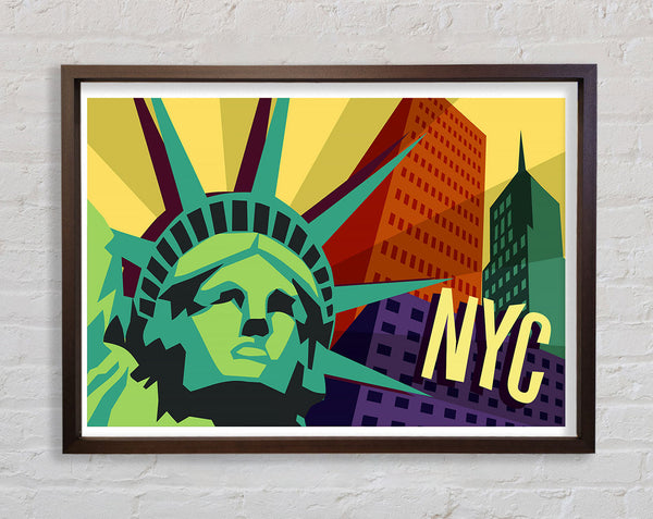Funky Statue of Liberty Framed Print