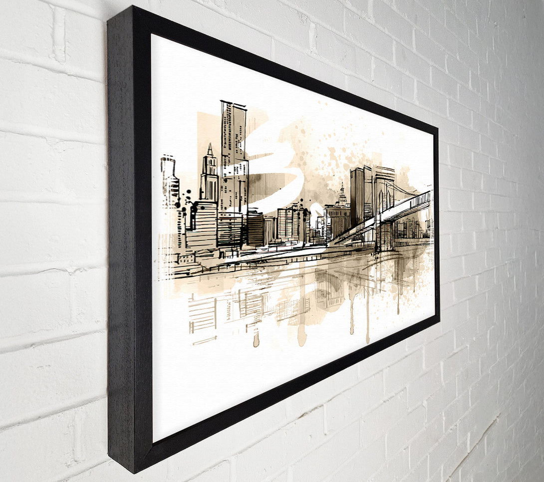  A Canvas Print of Outline Of The City 9 Canvas Art