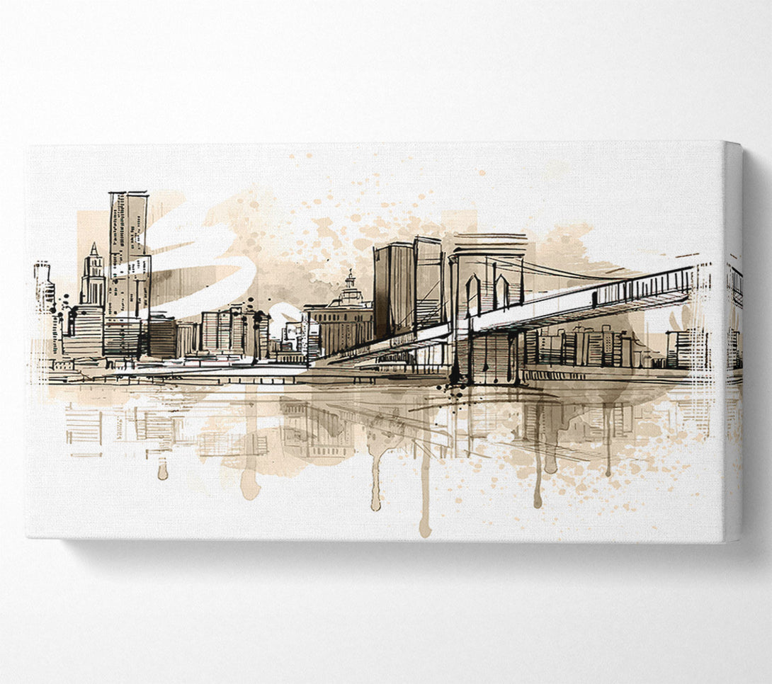  A Canvas Print of Outline Of The City 9 Canvas Art