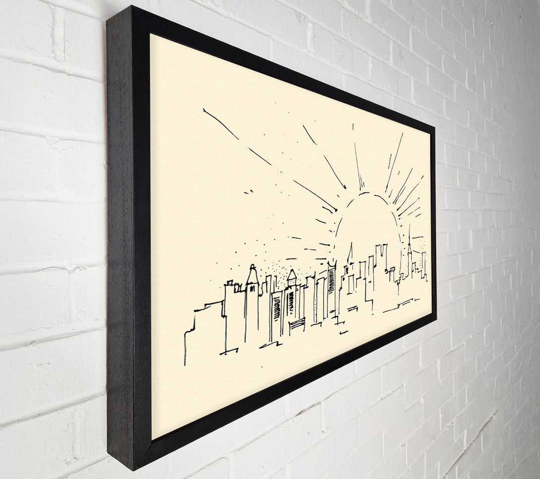  A Canvas Print of Outline Of The City 7 Canvas Wall Art