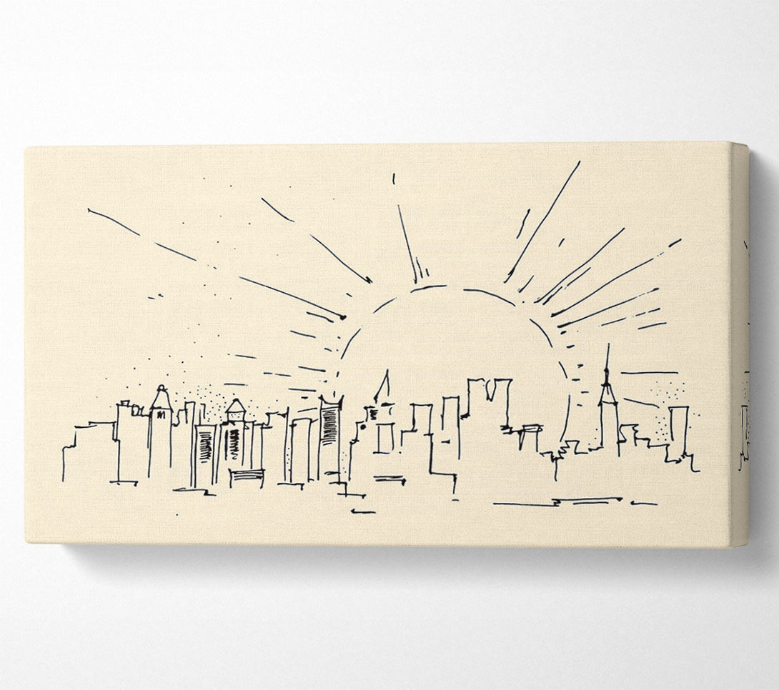  A Canvas Print of Outline Of The City 7 Canvas Wall Art