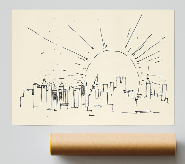 Outline Of The City 7 Print