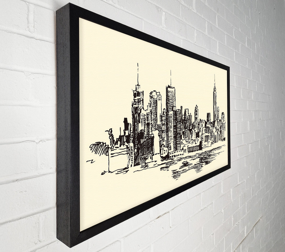  A Canvas Print of Outline Of The City 6 Canvas Print