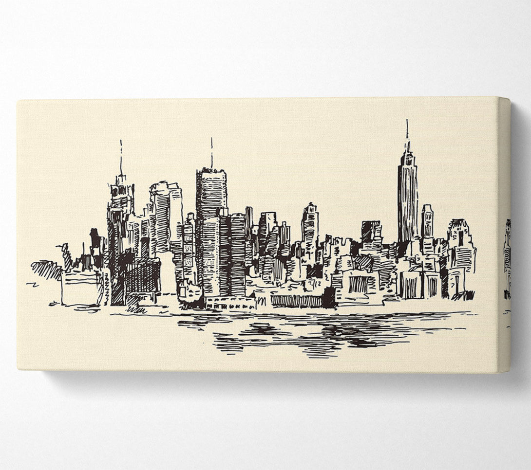 A Canvas Print of Outline Of The City 6 Canvas Print