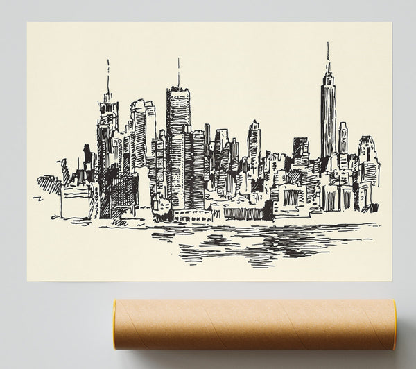 Outline Of The City 6 Print