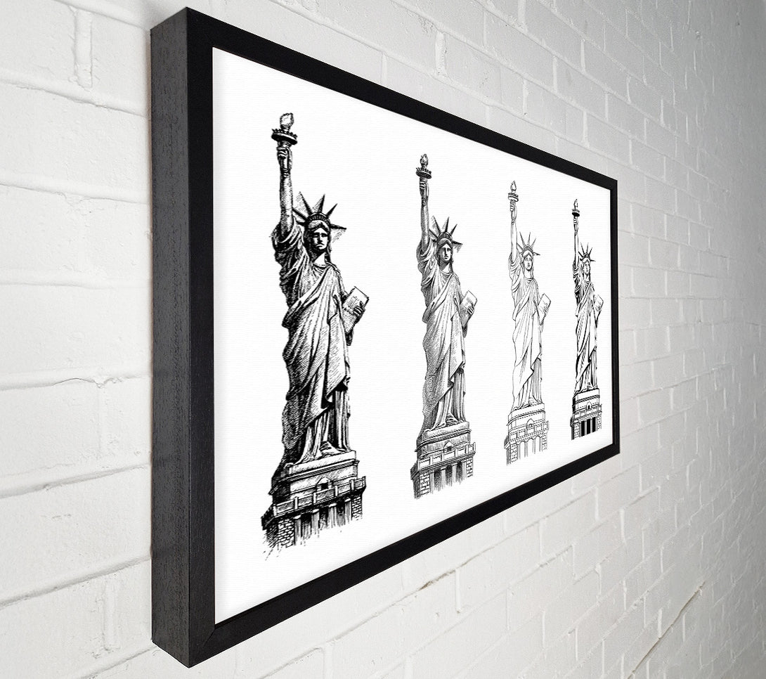  A Canvas Print of Statue Of Liberty Drawings Canvas Wall Art
