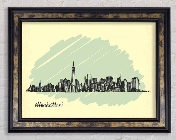 Outline Of The City 8 Framed Print