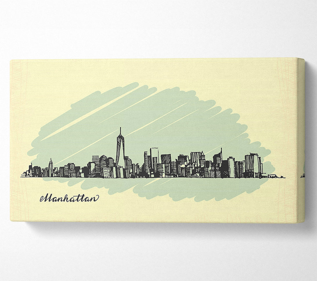  A Canvas Print of Outline Of The City 8 Canvas Art