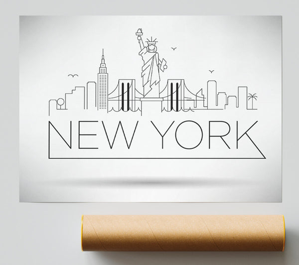 Outline Of The City 1 Print