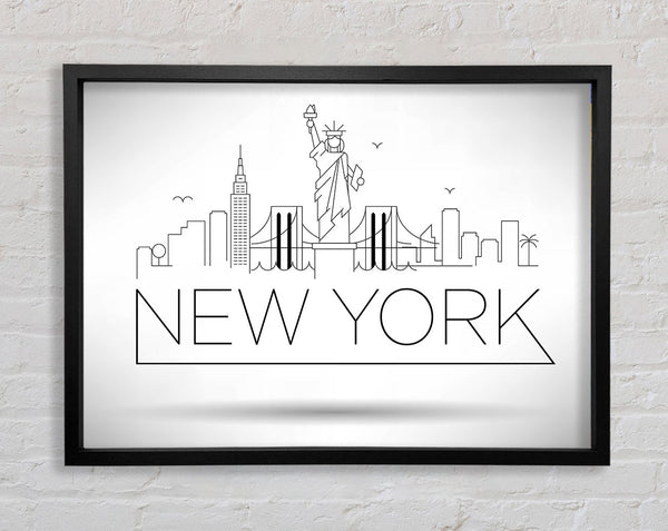 Outline Of The City 1 Framed Print