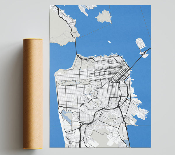 Retro Map Of The City 3 Giclee Print