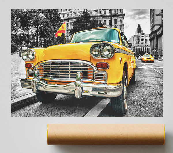 Retro Yellow Cab Poster