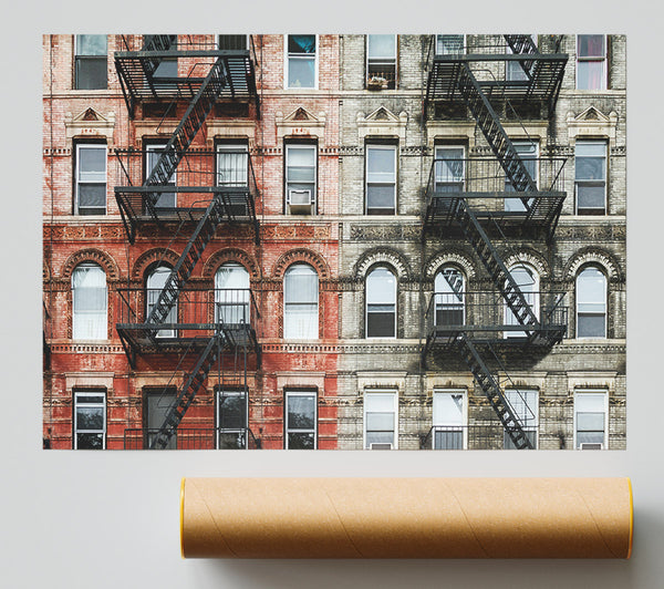 Fire Escape Appartment Blocks Giclee Print