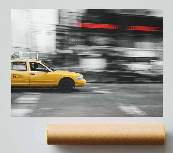 Movement Of The Yellow Cab Giclee Print