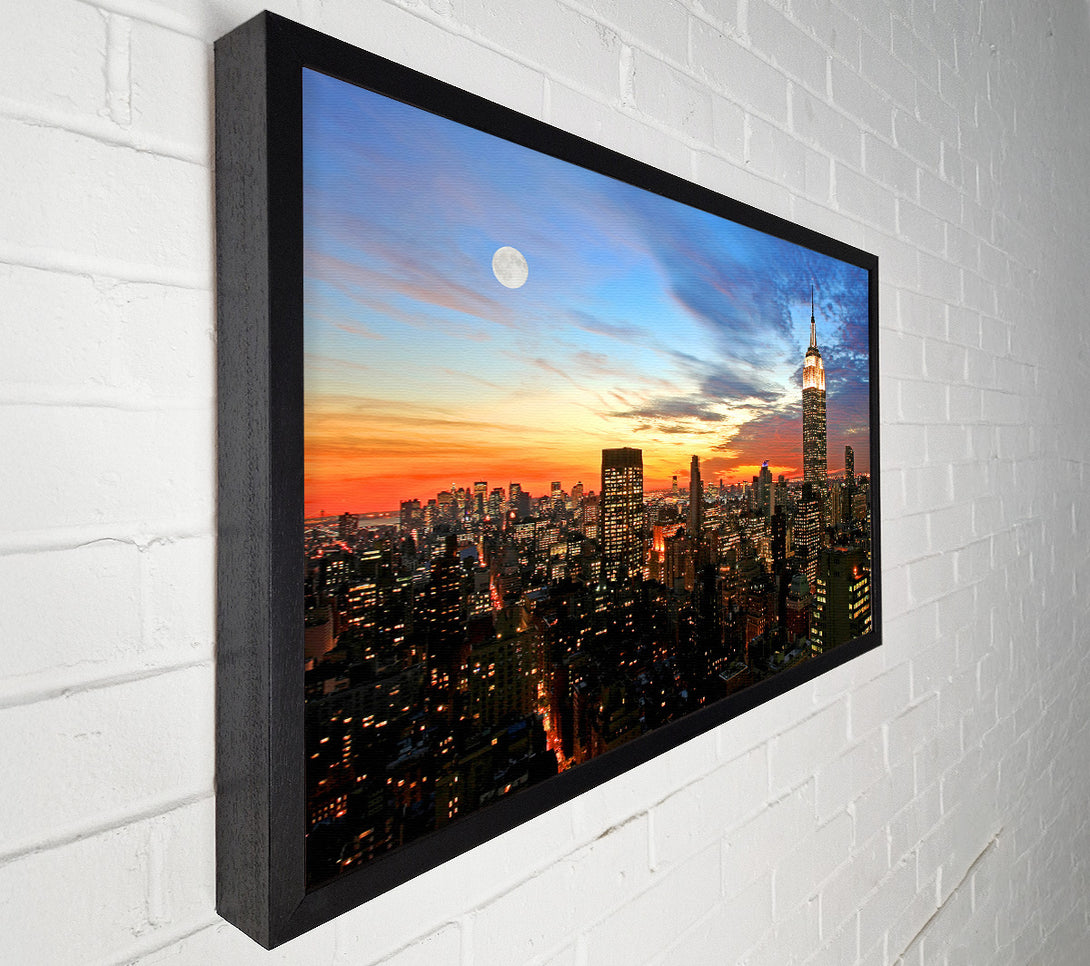 A Canvas Print of Moonlit Empire State Building Canvas Art