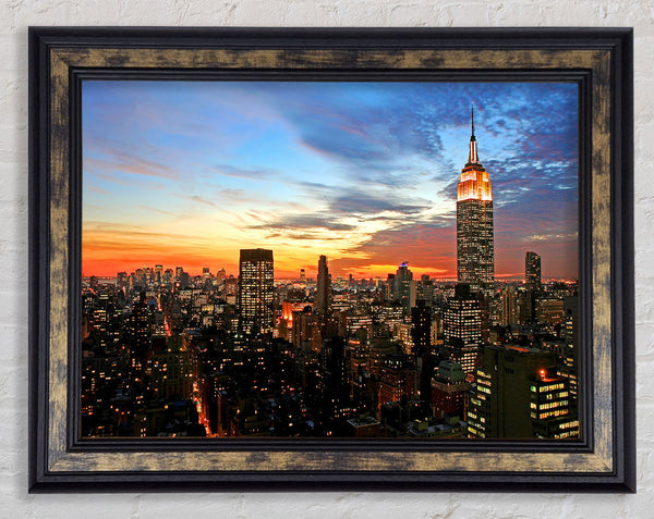 Orange City Glow Framed Print