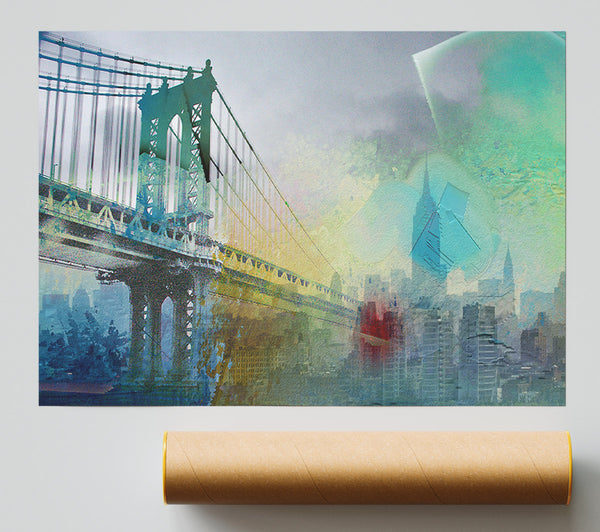 Retro City Patchwork Print