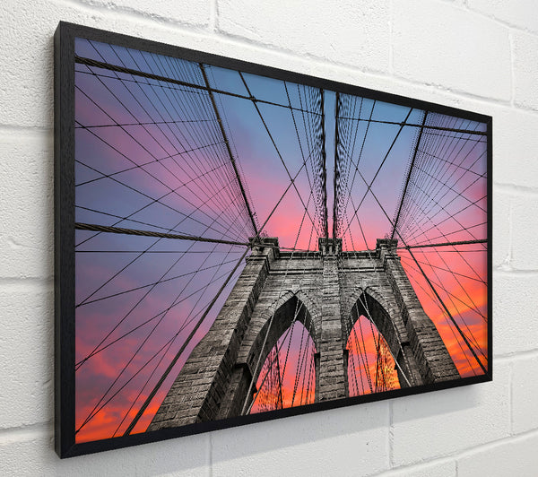 Fire Skies Above Brooklyn Bridge