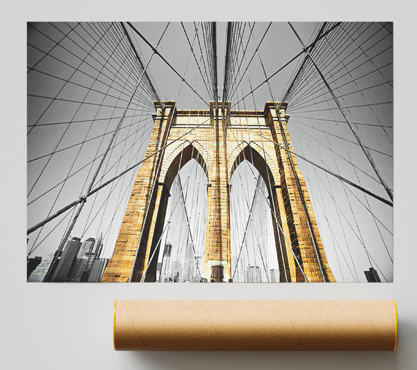 Golden Brooklyn Bridge Print