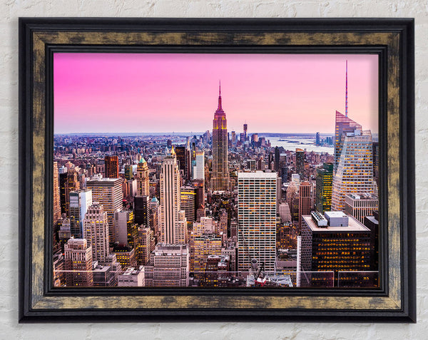 City In Pink Framed Print