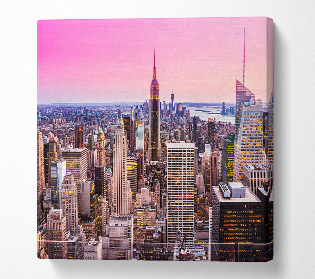  A Canvas Print of City In Pink Canvas Wall Art