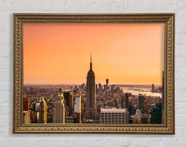 Empire State Building Perfect City Sunrise Framed Print