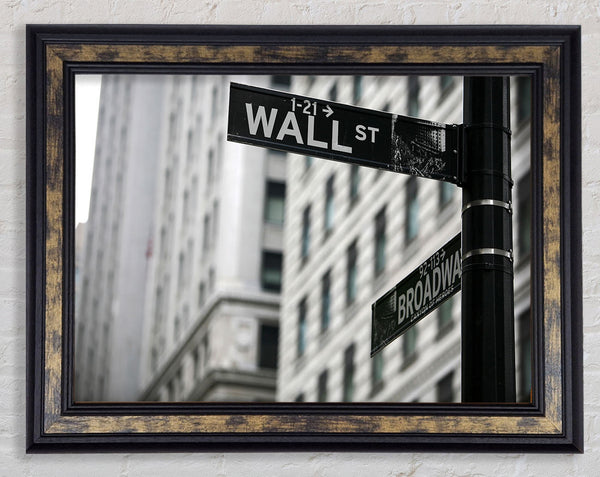 Wall Street And Broadway Signs Framed Print