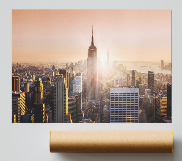 Sun Sparkle Through The Empire State Building Print