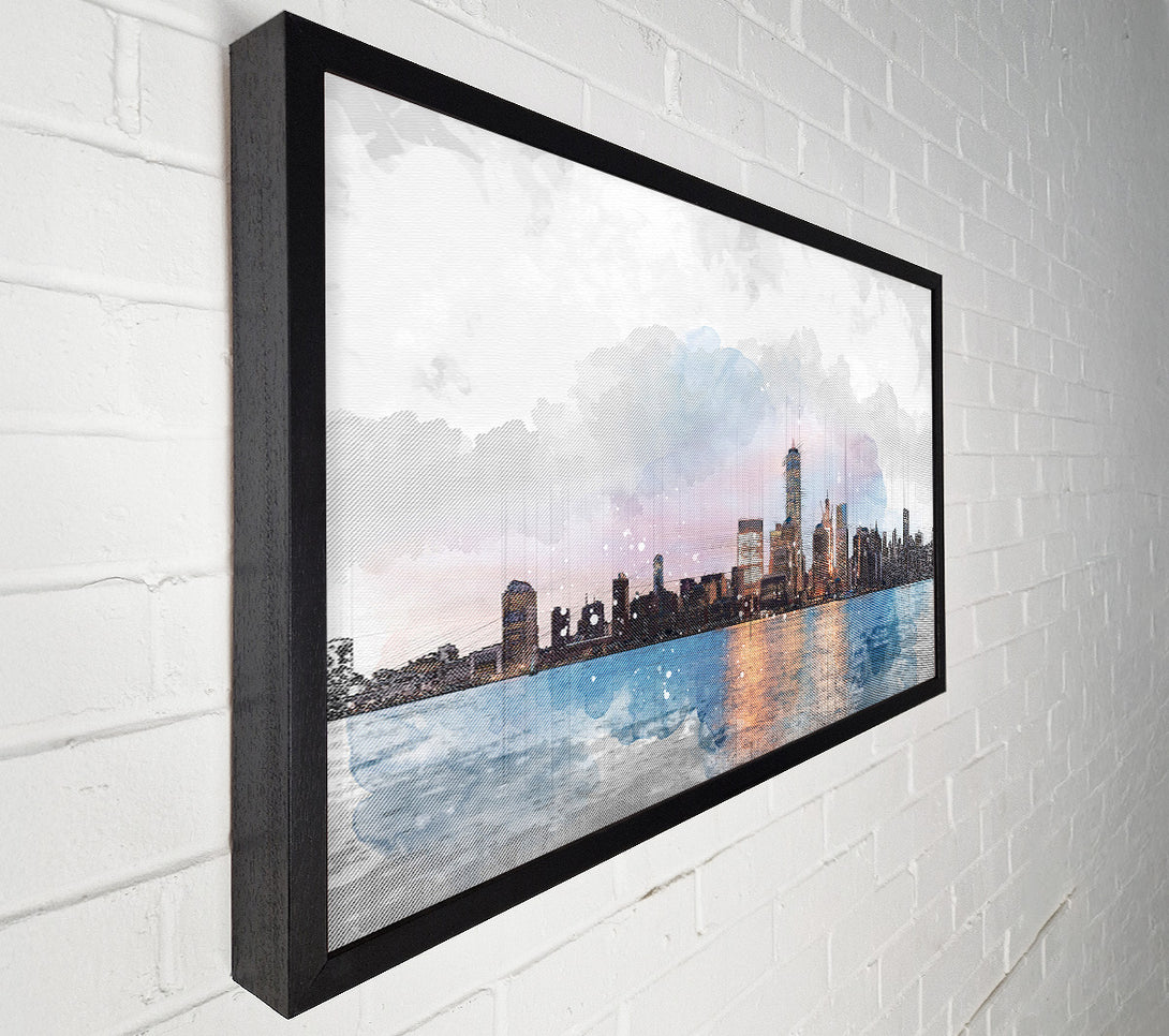  A Canvas Print of Watercolour NYC Canvas Wall Art